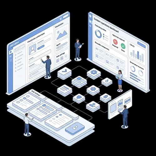 Strukturierte Strapi-Plattform mit Content-Modell, Rollen und klaren Redaktionsprozessen